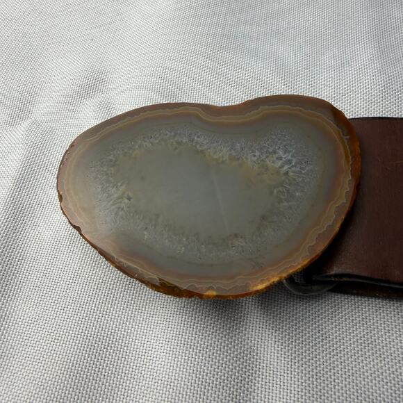 VTG‎ The Highwayman Brazilian Agate Buckle Steerhide Leather Belt XXL Western main image 4